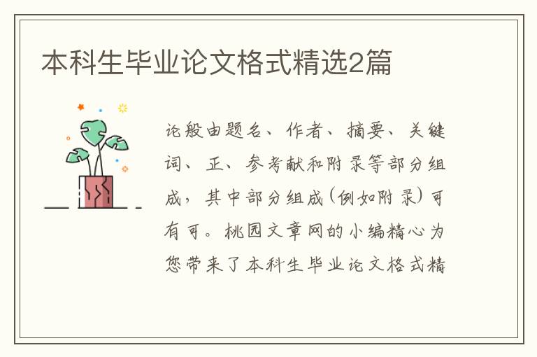 本科生毕业论文格式精选2篇