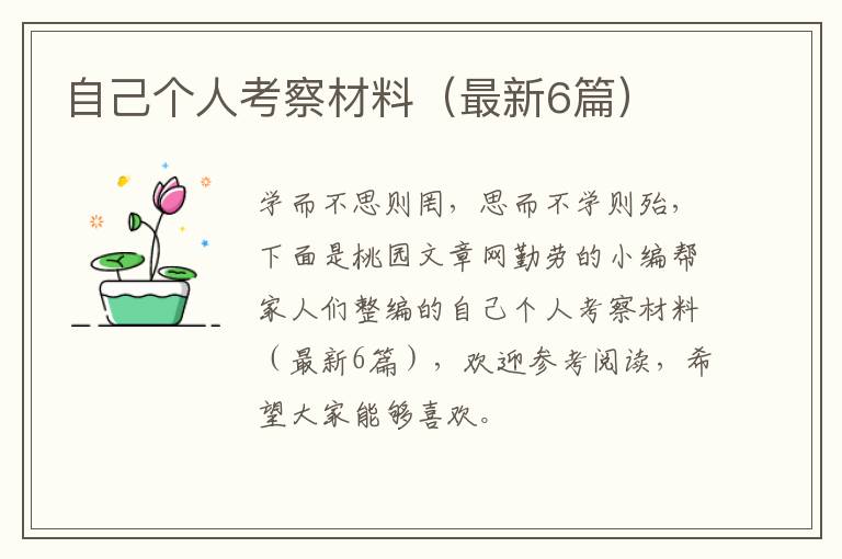自己个人考察材料（最新6篇）