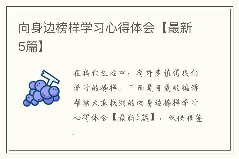 向身边榜样学习心得体会【最新5篇