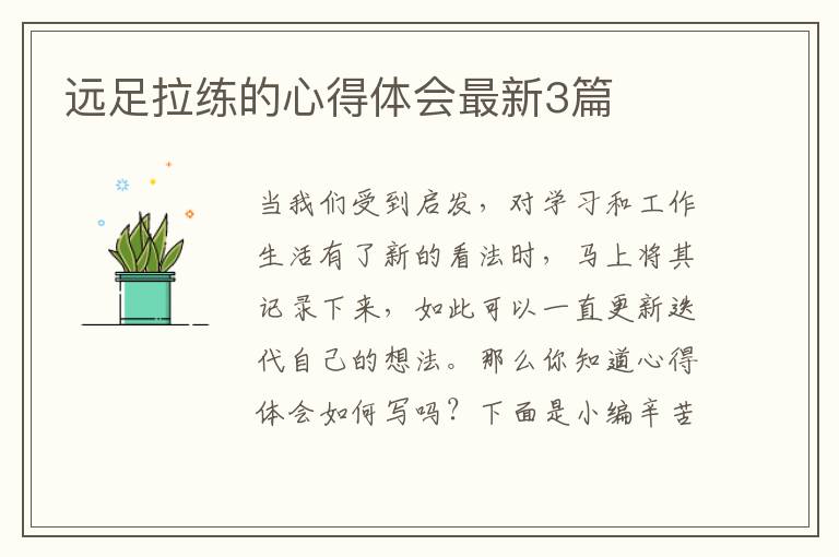 远足拉练的心得体会最新3篇