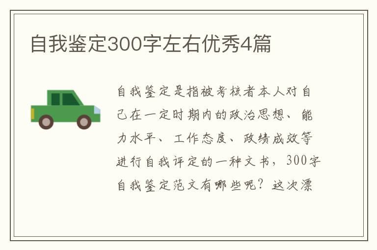 自我鉴定300字左右优秀4篇