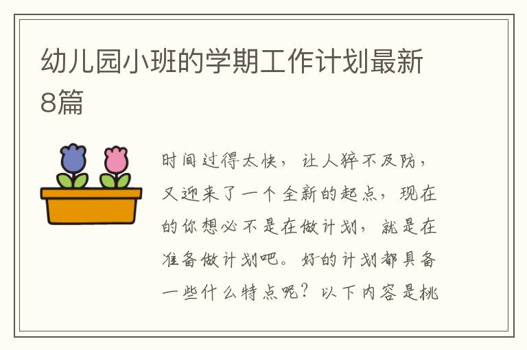 幼儿园小班的学期工作计划最新8篇