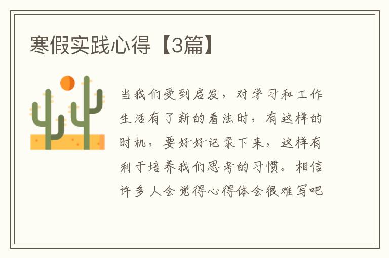 寒假实践心得【3篇】