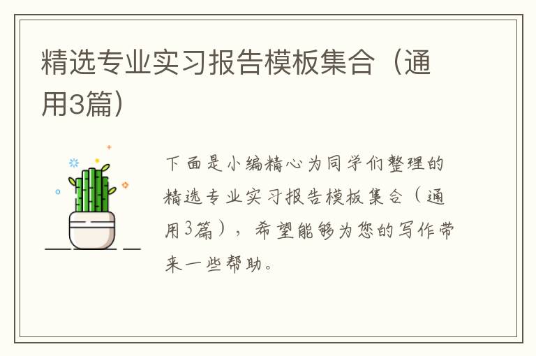 精选专业实习报告模板集合(通用3篇)
