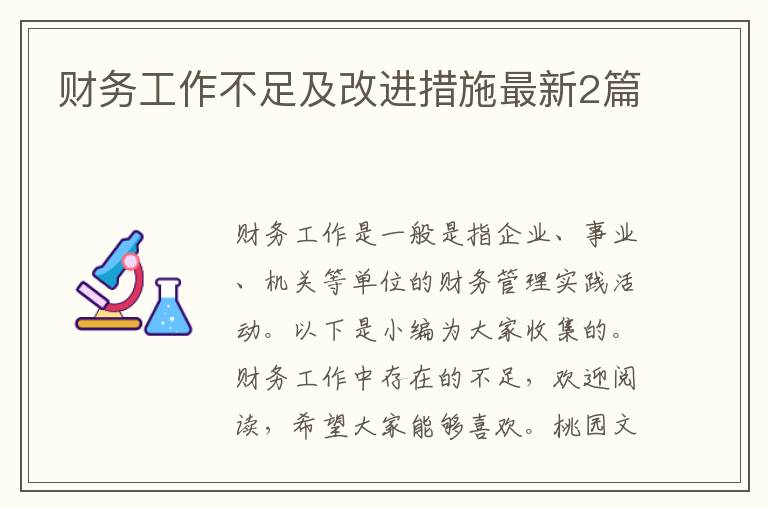 财务工作不足及改进措施最新2篇