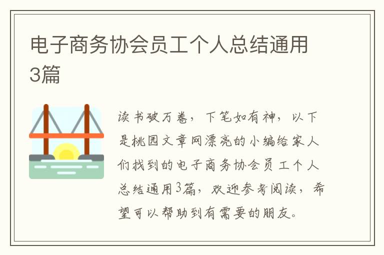 电子商务协会员工个人总结通用3篇
