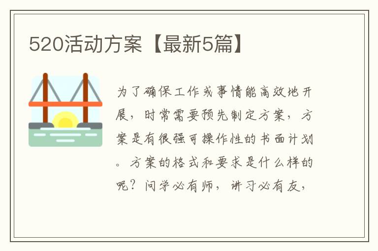 520活动方案【最新5篇】