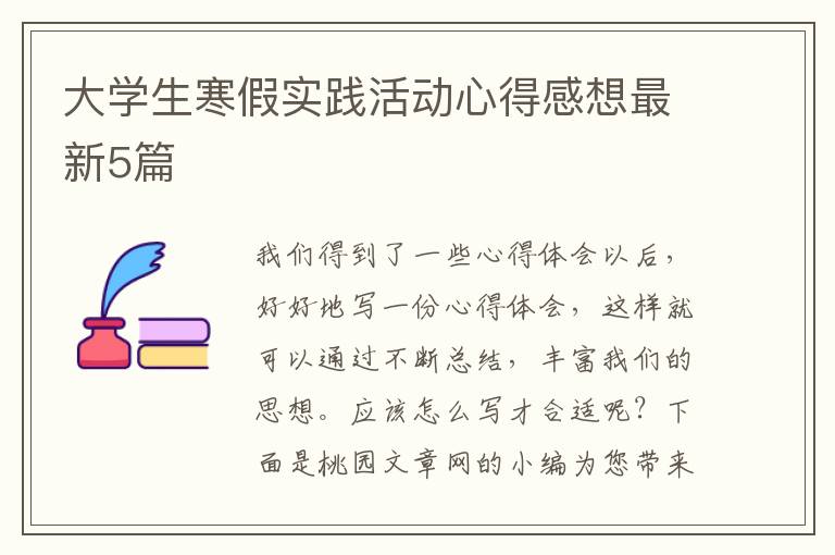 大学生寒假实践活动心得感想最新5