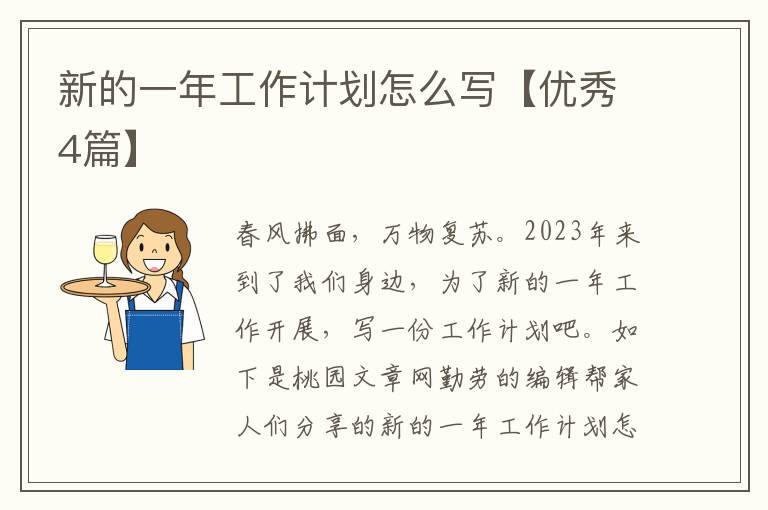 新的一年工作计划怎么写【优秀4篇