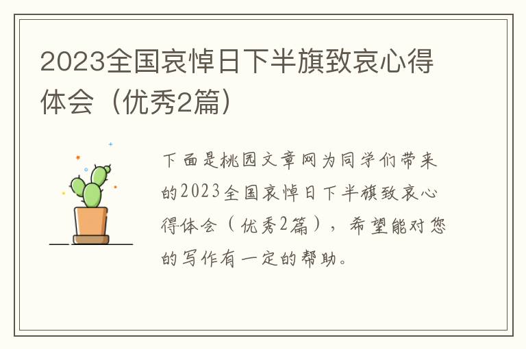 2023全国哀悼日下半旗致哀心得体会