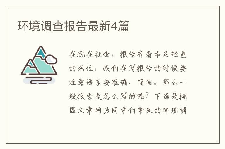 环境调查报告最新4篇