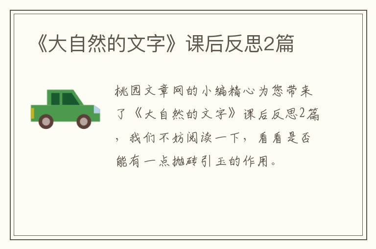 《大自然的文字》课后反思2篇