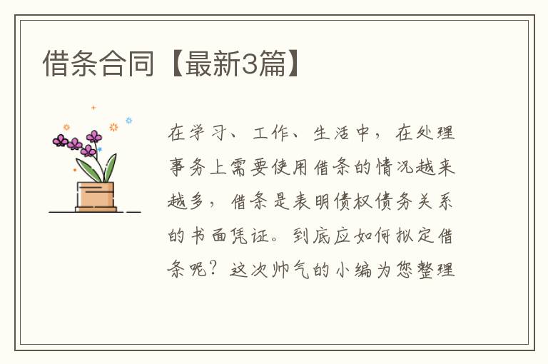 借条合同【最新3篇】